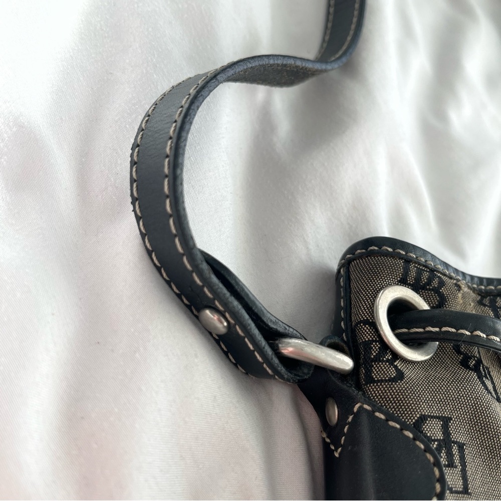 vintage dooney and bourke monogram canvas leather bucket bag made in usa - Picture 3 of 9